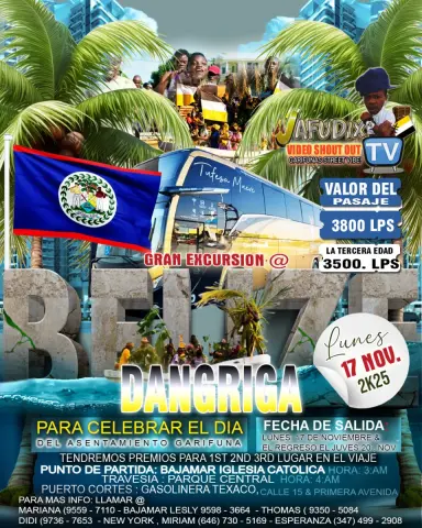 Gran Excursion a Dangriga Belize 17 de Nov 2k25